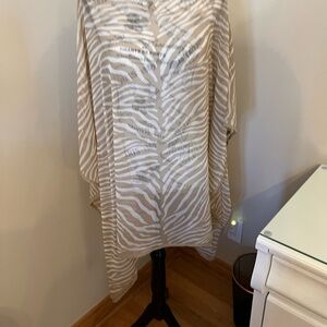 Michael Kors Beige and White Zebra Print Top